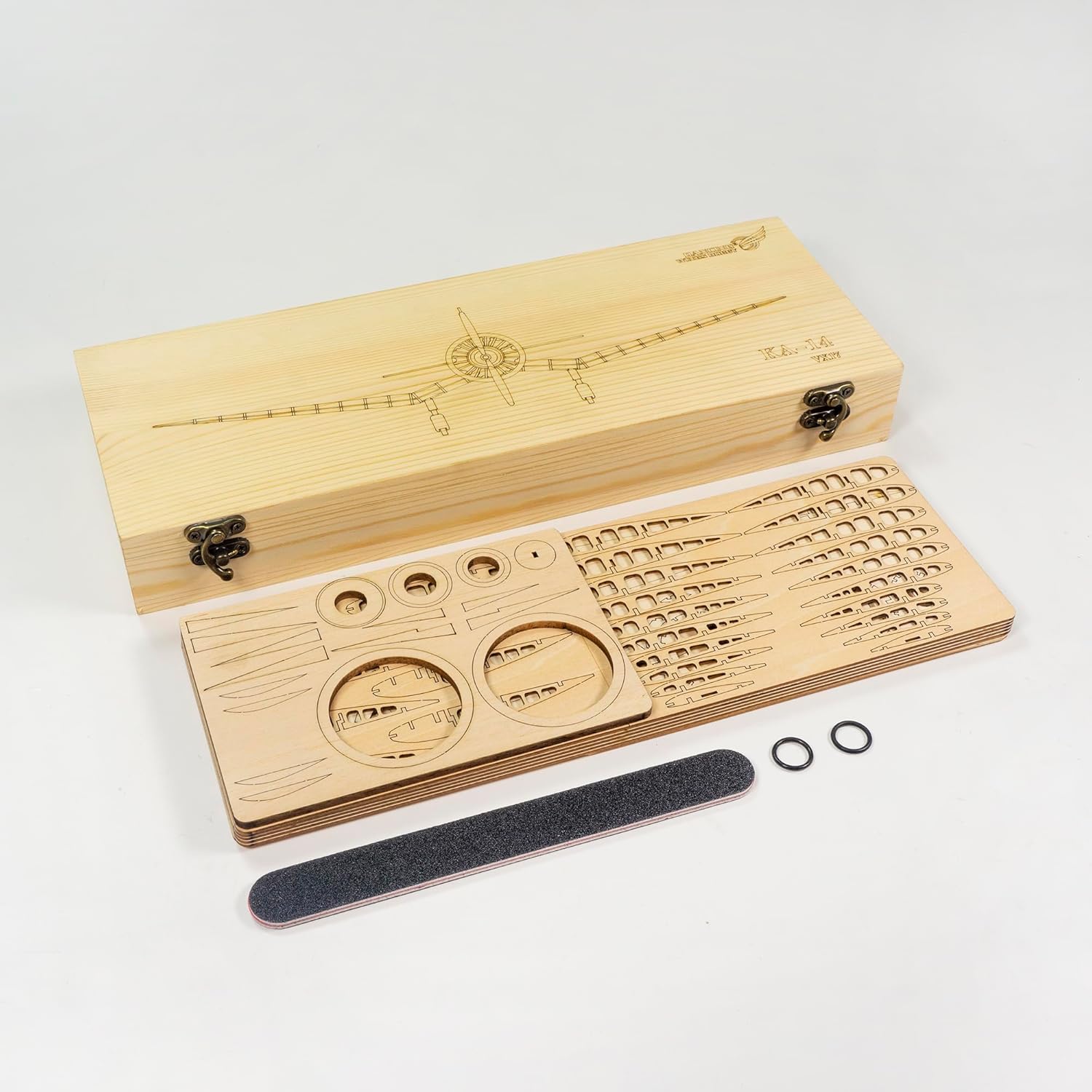 Viloga 3D Wooden Puzzles Airplane 1:31 KA-14 Fighter, Laser-Cut Balsa Wood Airplane Kits to Build for Adults, Perfect Static Model Airplane Puzzles for Men Christmas Gift