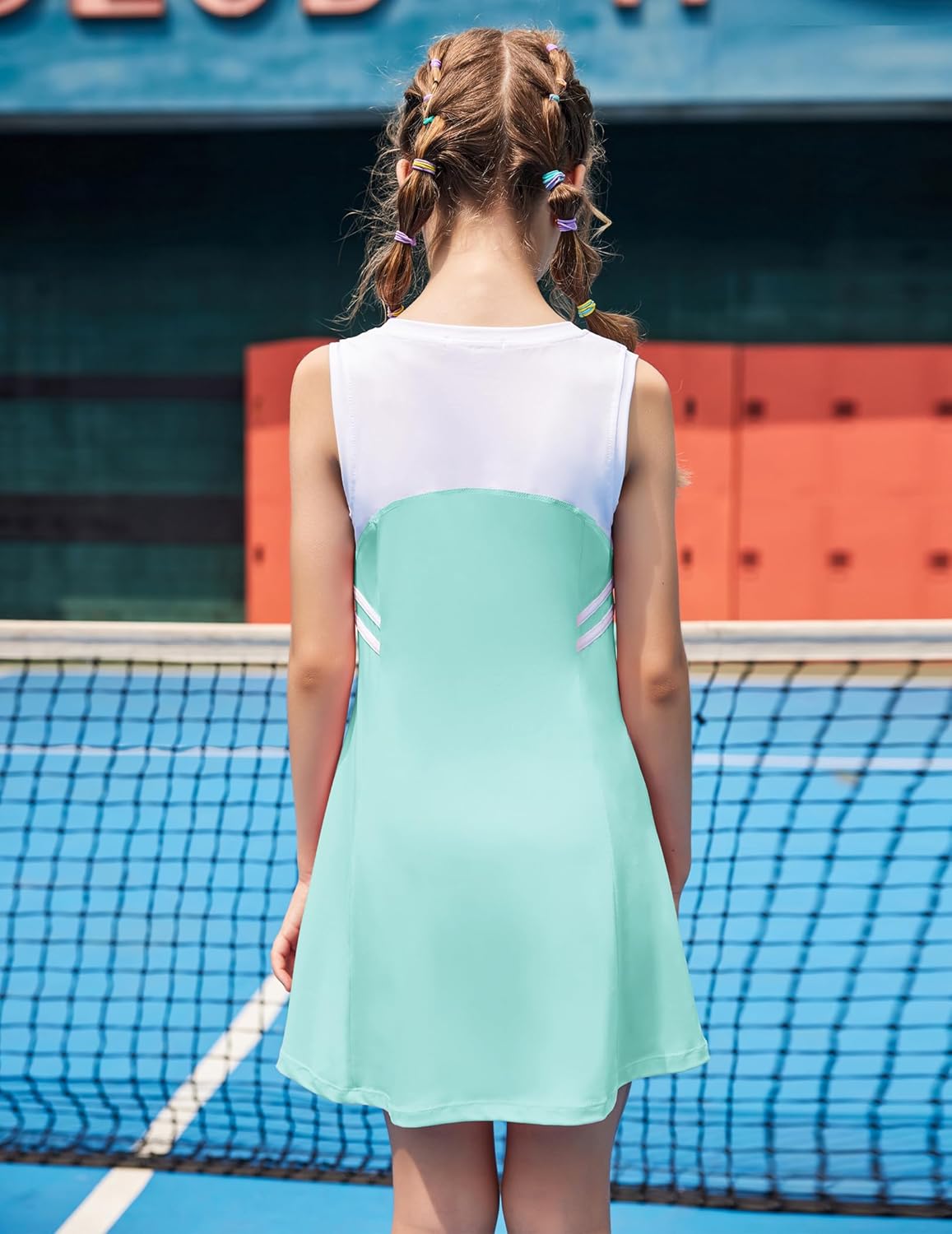 Zaclotre Girls Tennis Dress Cute Golf Outfit Sleeveless Workout Athletic Dresses with Shorts Pockets - Image 2