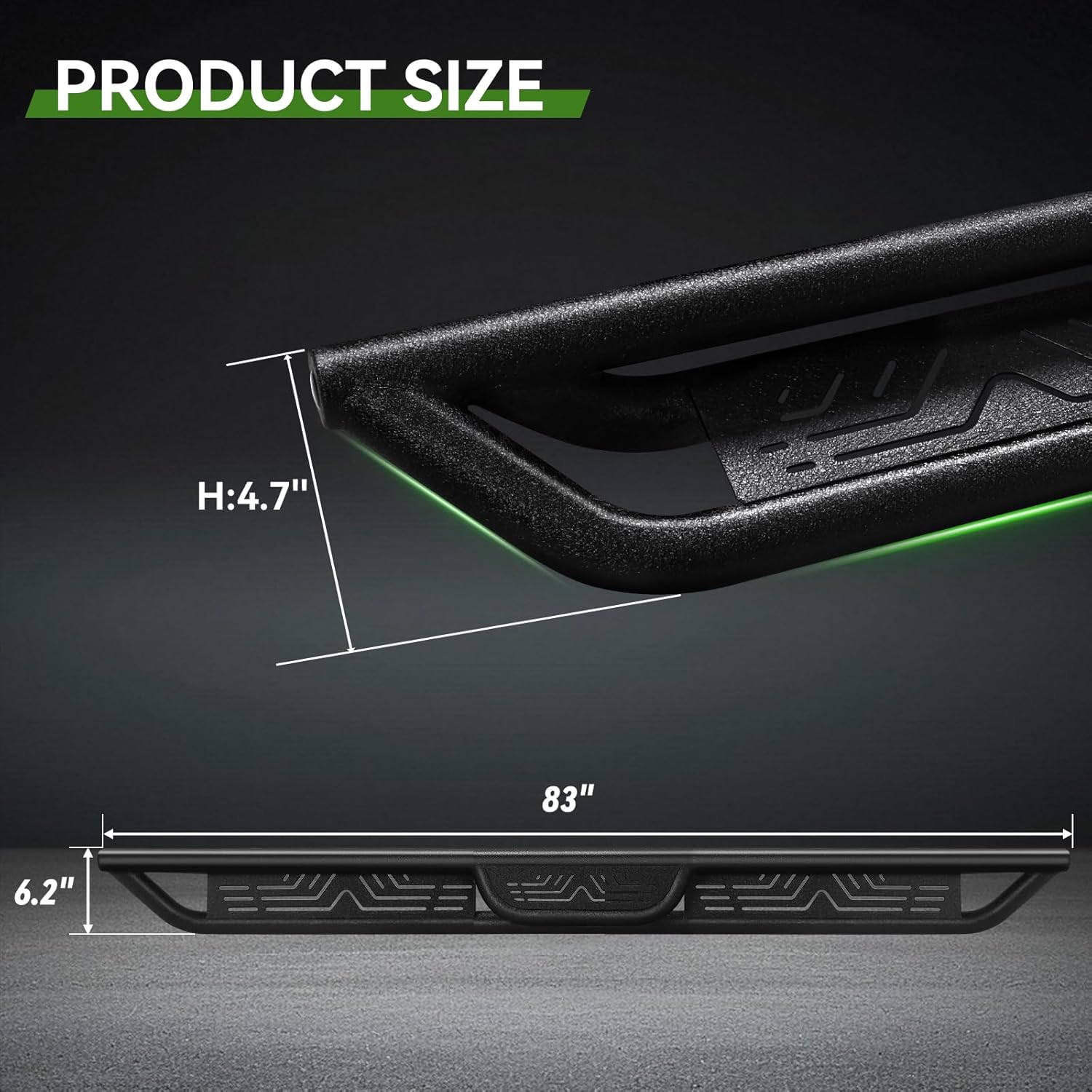 6.5" Running Boards Drop Step Compatible with Ford F150 2009-2014 Super Crew Cab Carbon Steel Side Steps Nerf Bars