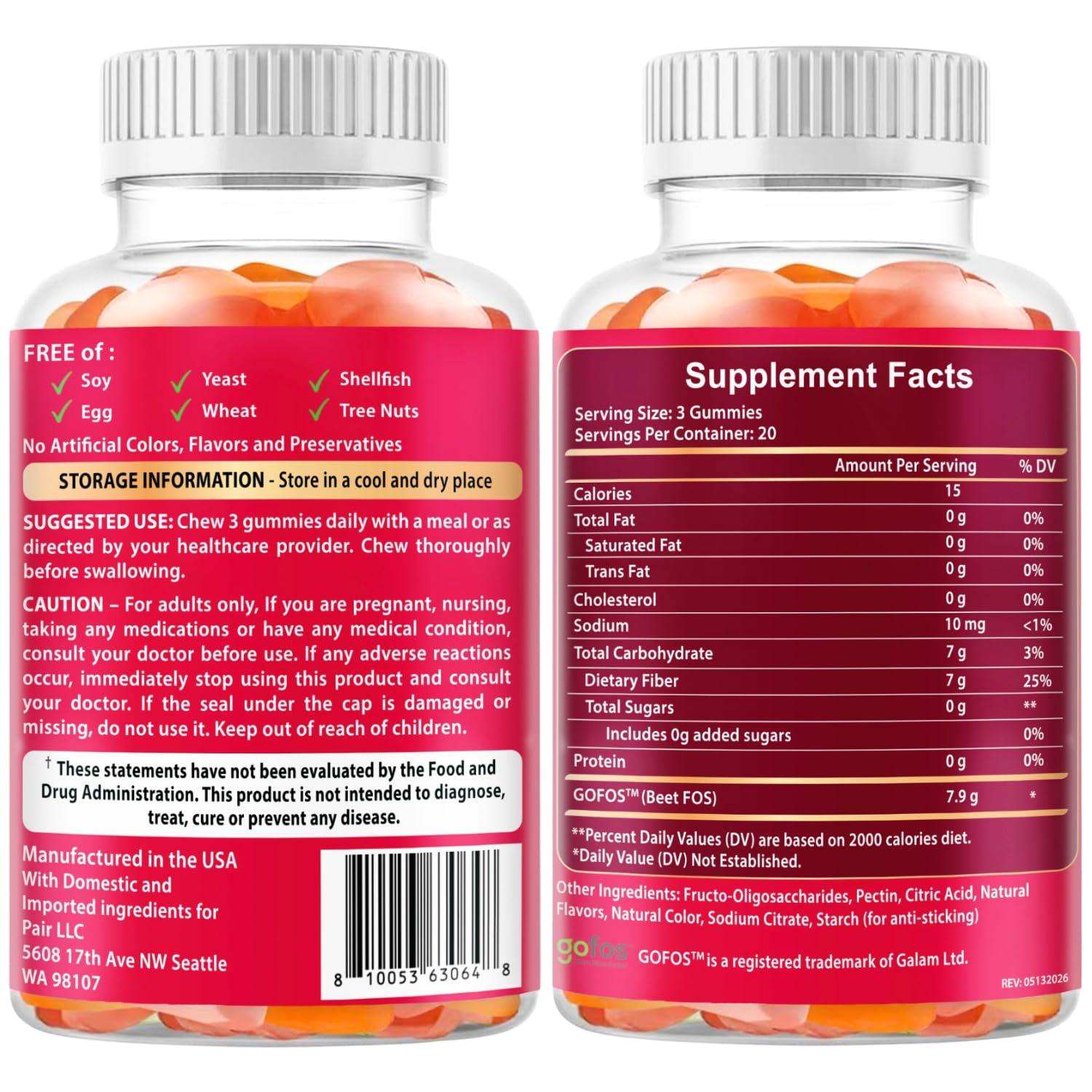 Fiber Gummies for Adults 7g - Digestive Health & Regularity - 60 Count — Amazon image 8