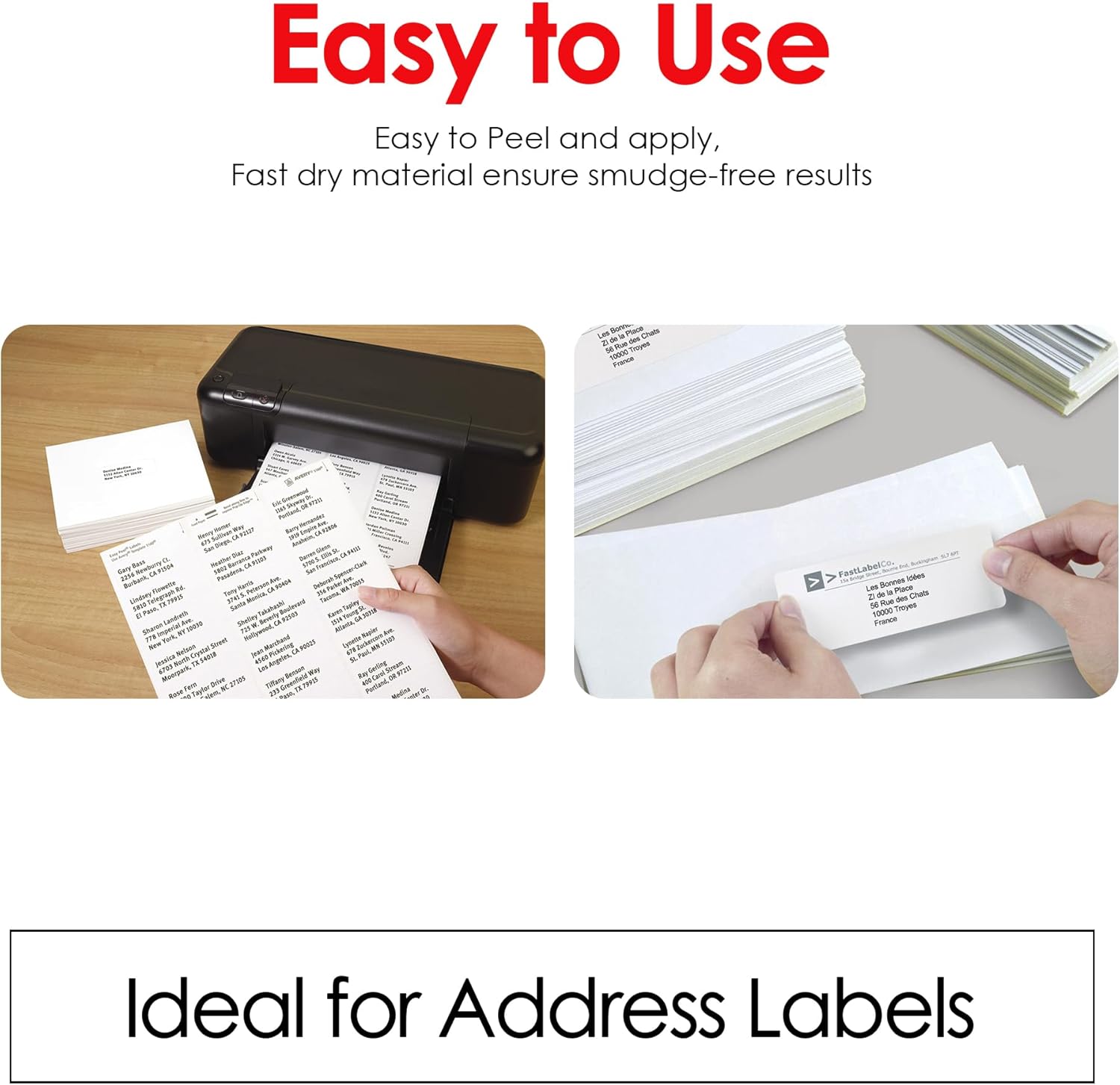 A4 Self Adhesive Address Labels, 65 Label Per Sheet, 20 Sheets, (38.1 X 21.2 MM) 1300 Labels