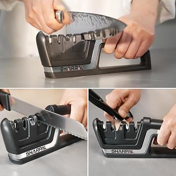 SHARPAL 104N 5-in-1 Professional Knife & Scissors Sharpener, Sharpening Tool for Straight & Serrated Blades, Repairs & Hones Euro/American & Asian Knives, Fast Scissor Sharpening Gifts for Home Cooks | Straight & Serrated Blades, Repairs & Hones, Euro/American & Asian Knives, Fast Scissor Sharpening Gifts for Home Cooks