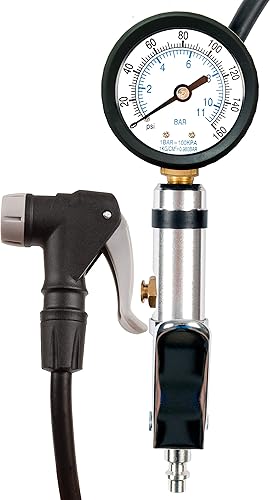 CycloSpirit Medidor universal para inflar neumáticos de bicicleta con tipo de válvula de selección automática - Herramienta de compresor de aire