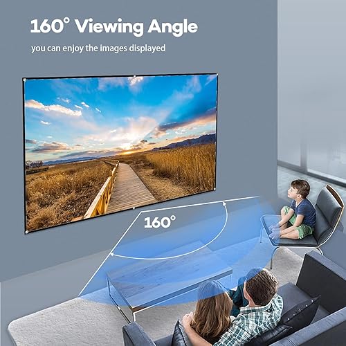Miniatura 3 de Docooler Pantalla de proyector, pantalla de proyección plegable 169 de 80 pulgadas, pantalla de proyección plegable duradera para montaje en pared