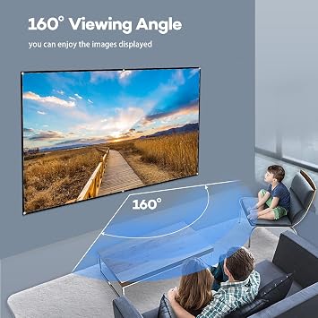 Docooler Projector Screen, 80 Inch 16:9 Foldable Projection Screen, Foldable Durable Wall Mounted Outdoor Projection Screen for Home Theater, Outdoor Camping, Indoor Movies
