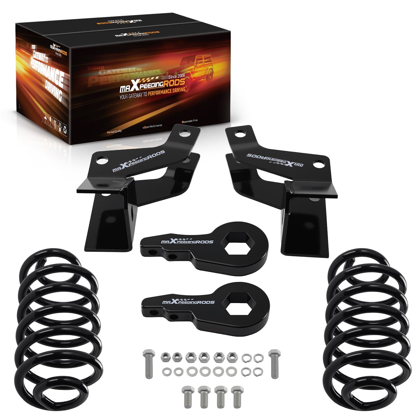 maXpeedingrods Kit d'abaissement de 7,6 cm avant et arrière de 10,2 cm pour
