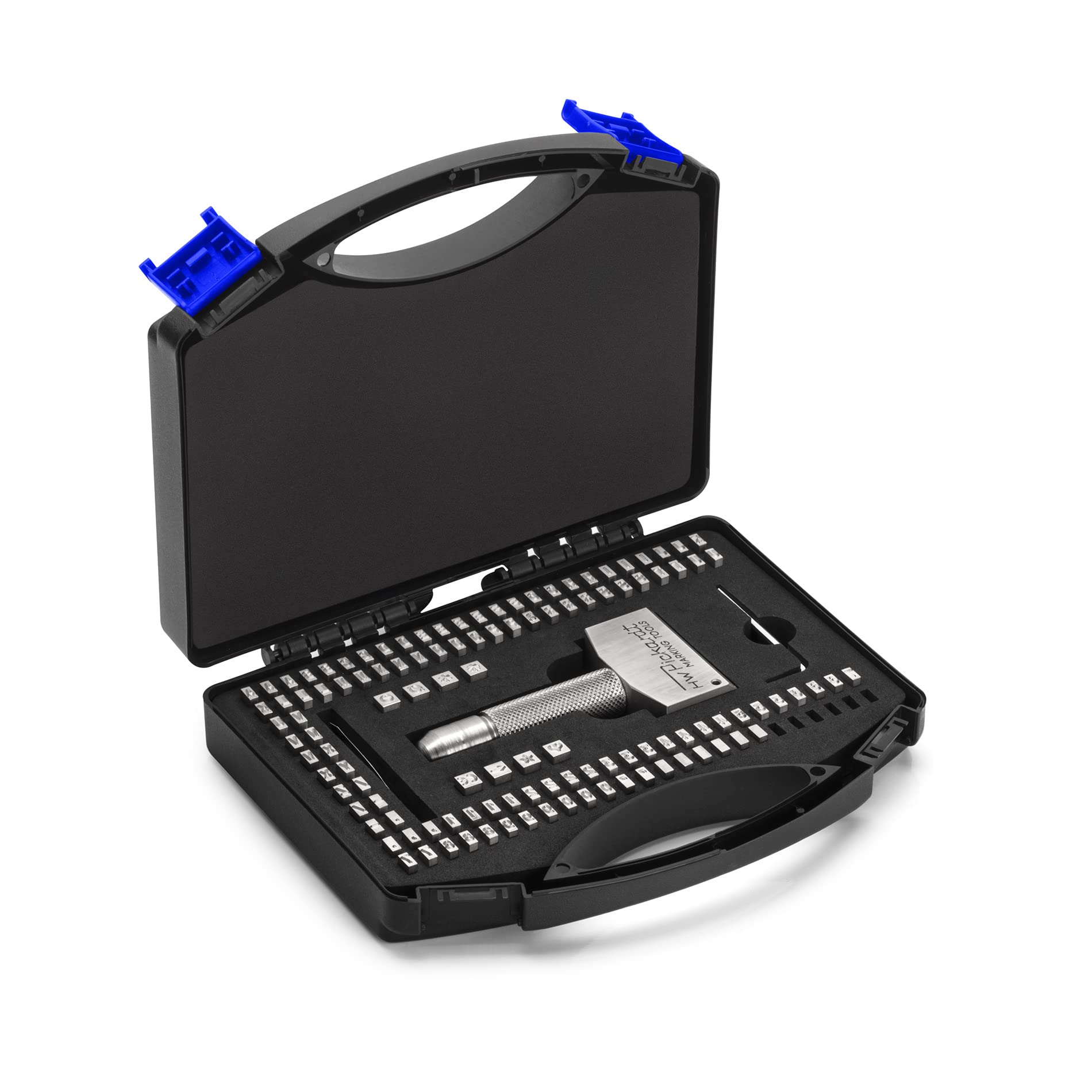 Pickardt Marking Tools Interchangeable Steel Type Fount Set with 114 Pieces (6mm - 1/4") with holder for product identification - GERMAN QUALITY