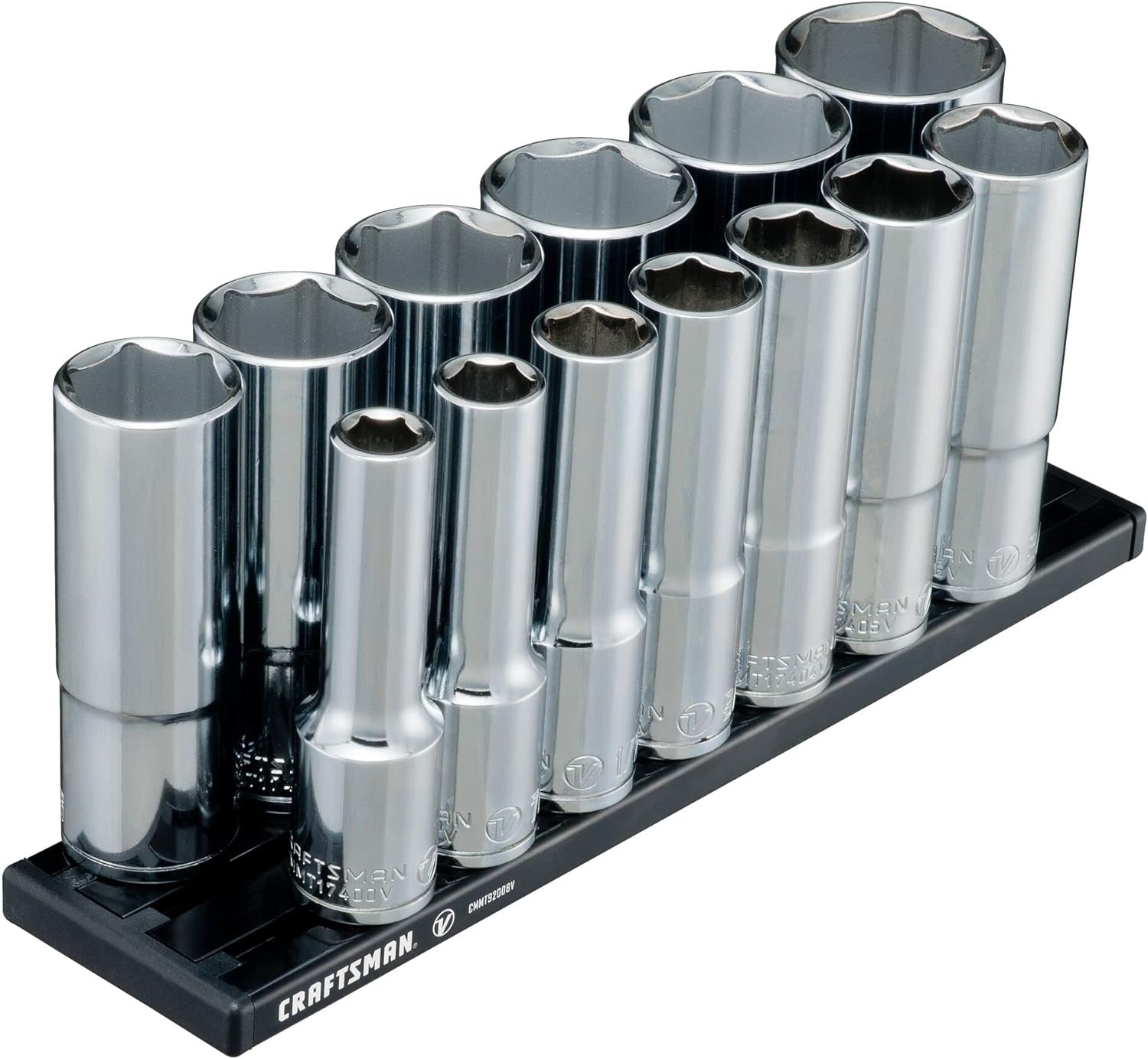 CRAFTSMAN V-SERIES Socket Set, Deep SAE, 1/2 Inch Drive, 13 Piece (CMMT17395V)