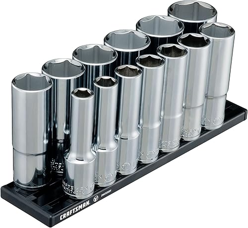 CRAFTSMAN Serie V Juego de Llaves de Vaso, SAE Profundo, Impulsor de 1/2 Pulgada, 13 Piezas (CMMT17395V)