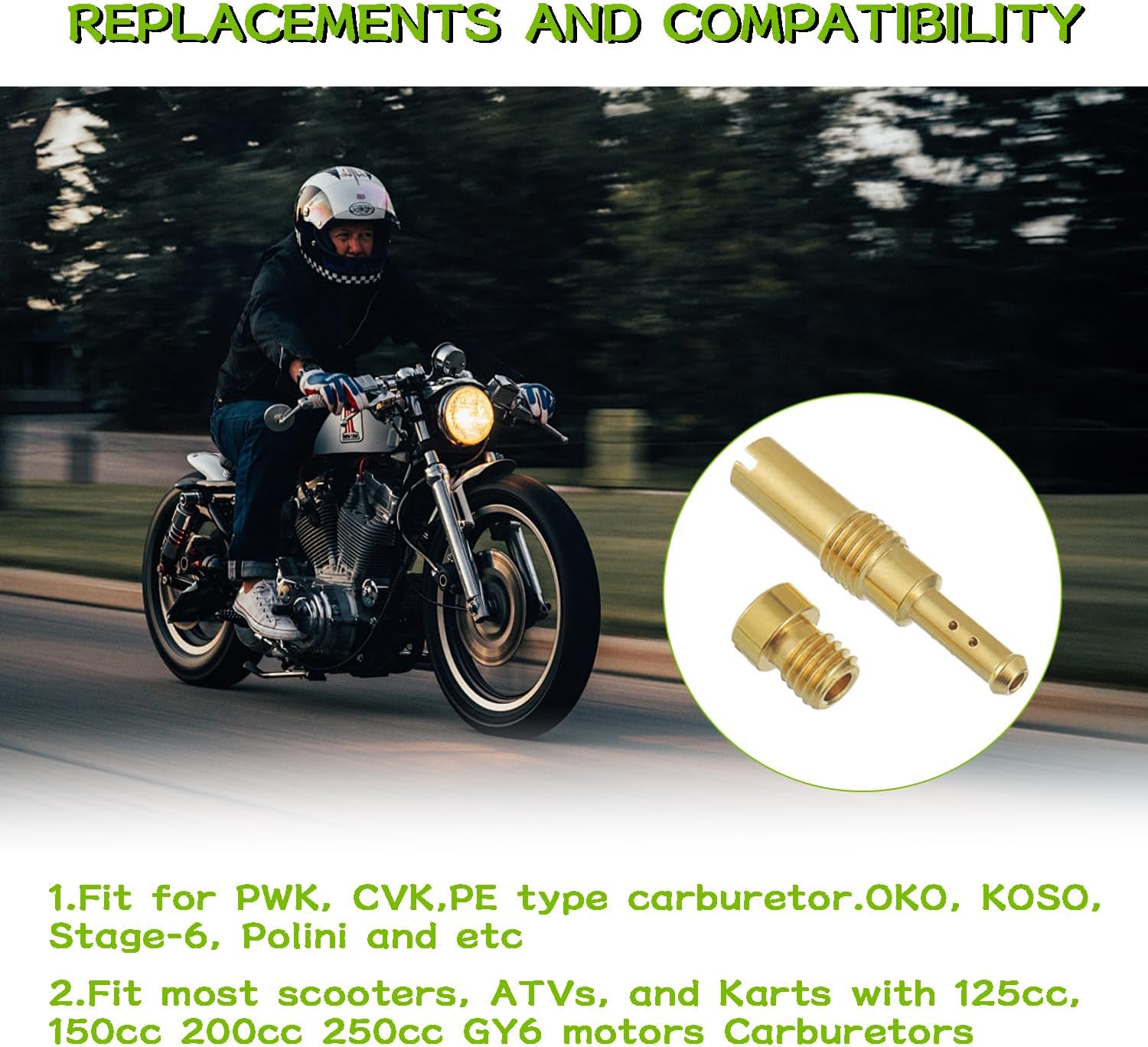 22pcs Carburetor Jet Kit Include 11pcs Main Jet and 11pcs Slow Pilot Jet for replacing PWK OKO CVK PWM type carburetor