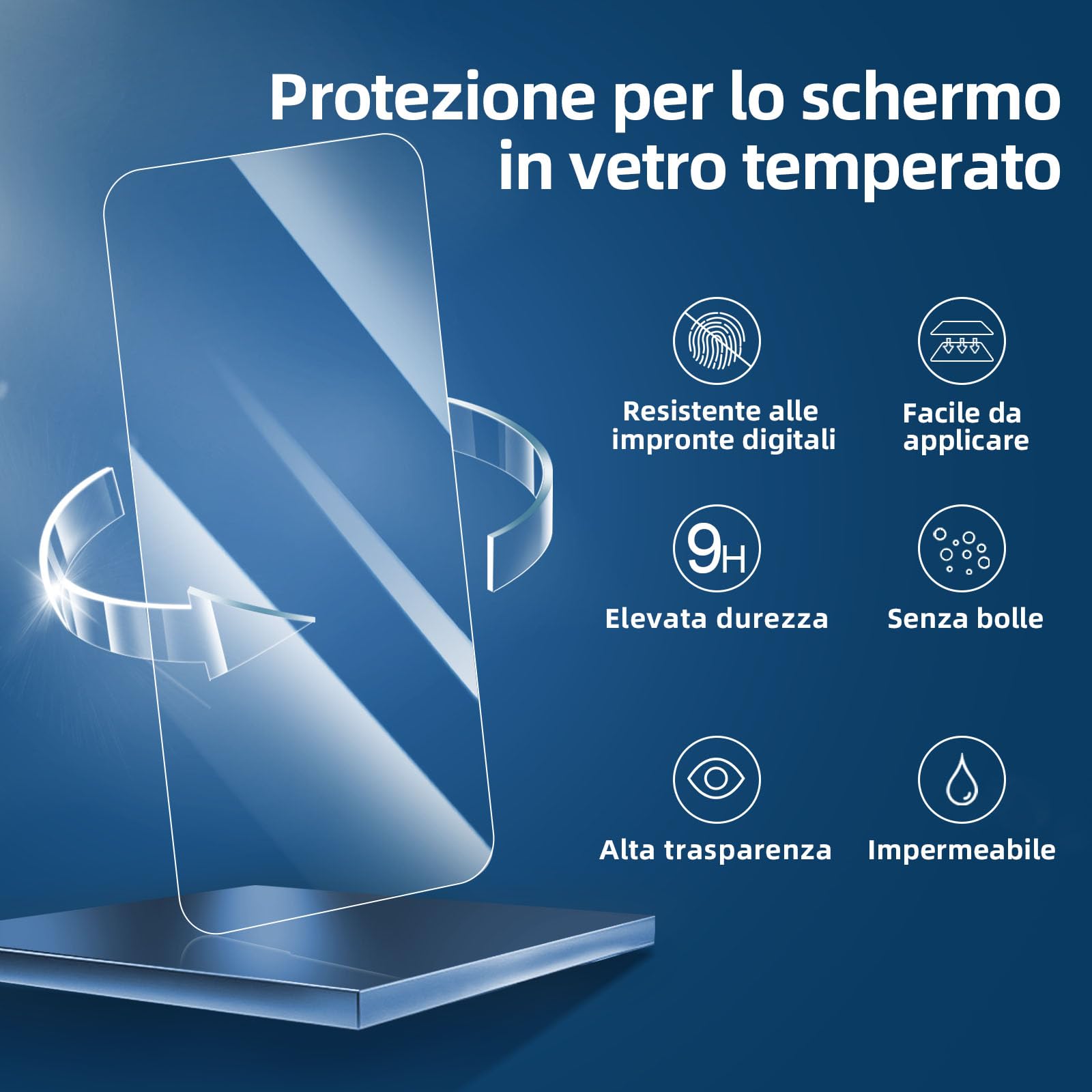 Slanku 3 Pezzi Vetro Temperato Per IPhone 15 Plus, Protezione Schermo 9H Anti Graffio, 0,33mm Trasparente E Resistente, Facile Da Applicare