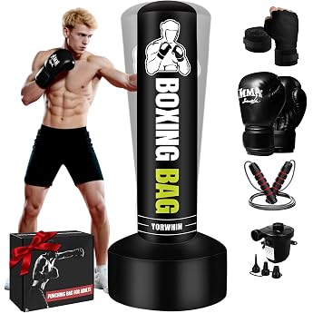 YORWHIN Boxsack Erwachsene 180cm Aufblasbare Boxsack Stehend Freistehende Kickboxs cke Ausr stung f r das Training MMA Muay Thai Fitness zu verwenden