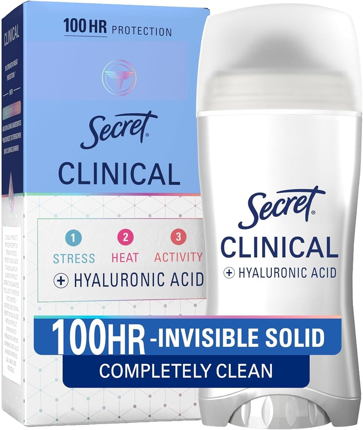 Secret -"Gizli Klinik Güç Görünmez Katı Kadınların Antiperspirant ve Deodorant Tamamen Temiz Koku, 1.6 Sıvı Gizli"