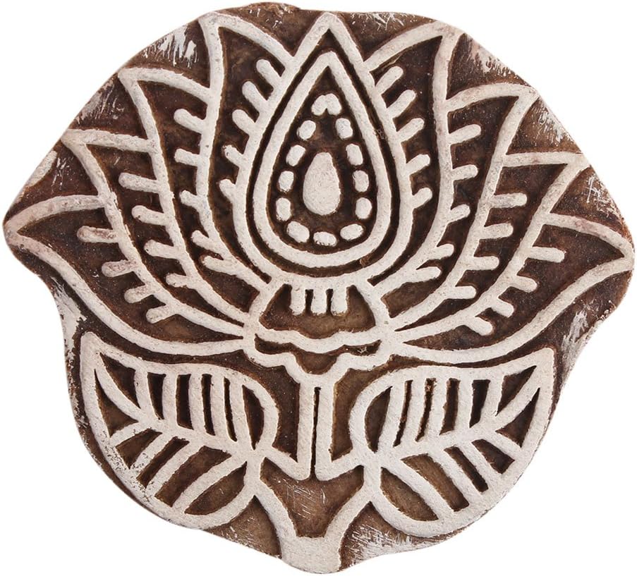 Indian Shelf Vocalforlocal Handmade Brown Set of 1 New Wooden Printing Block