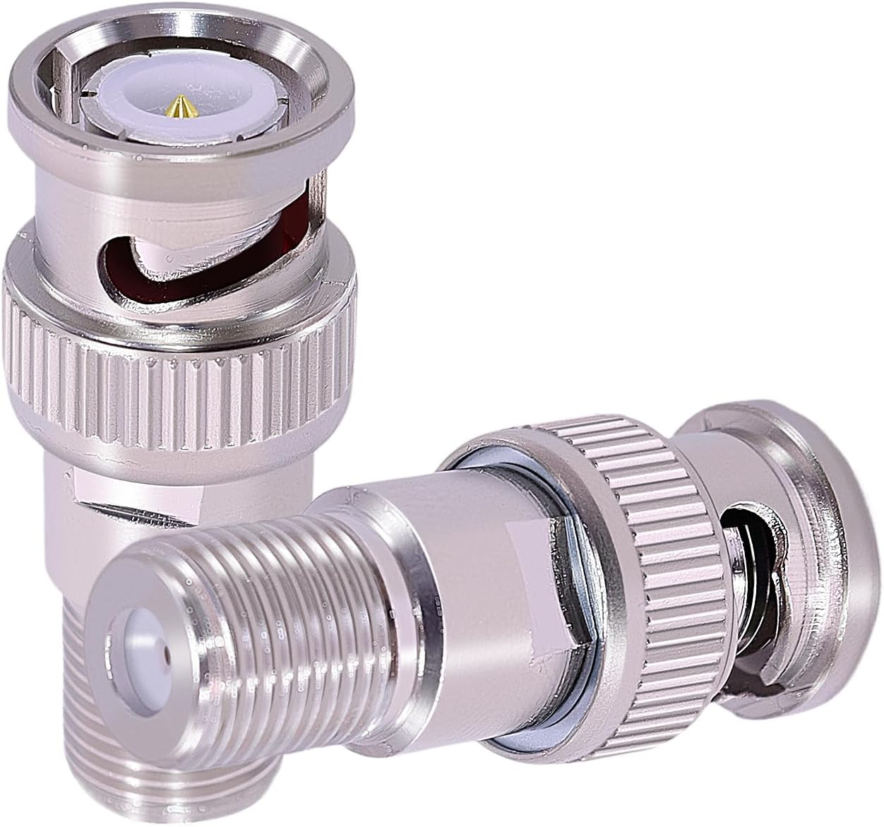 Adaptador Conector BNC Macho a F Hembra 2 Piezas CNARIO 75 Ohm