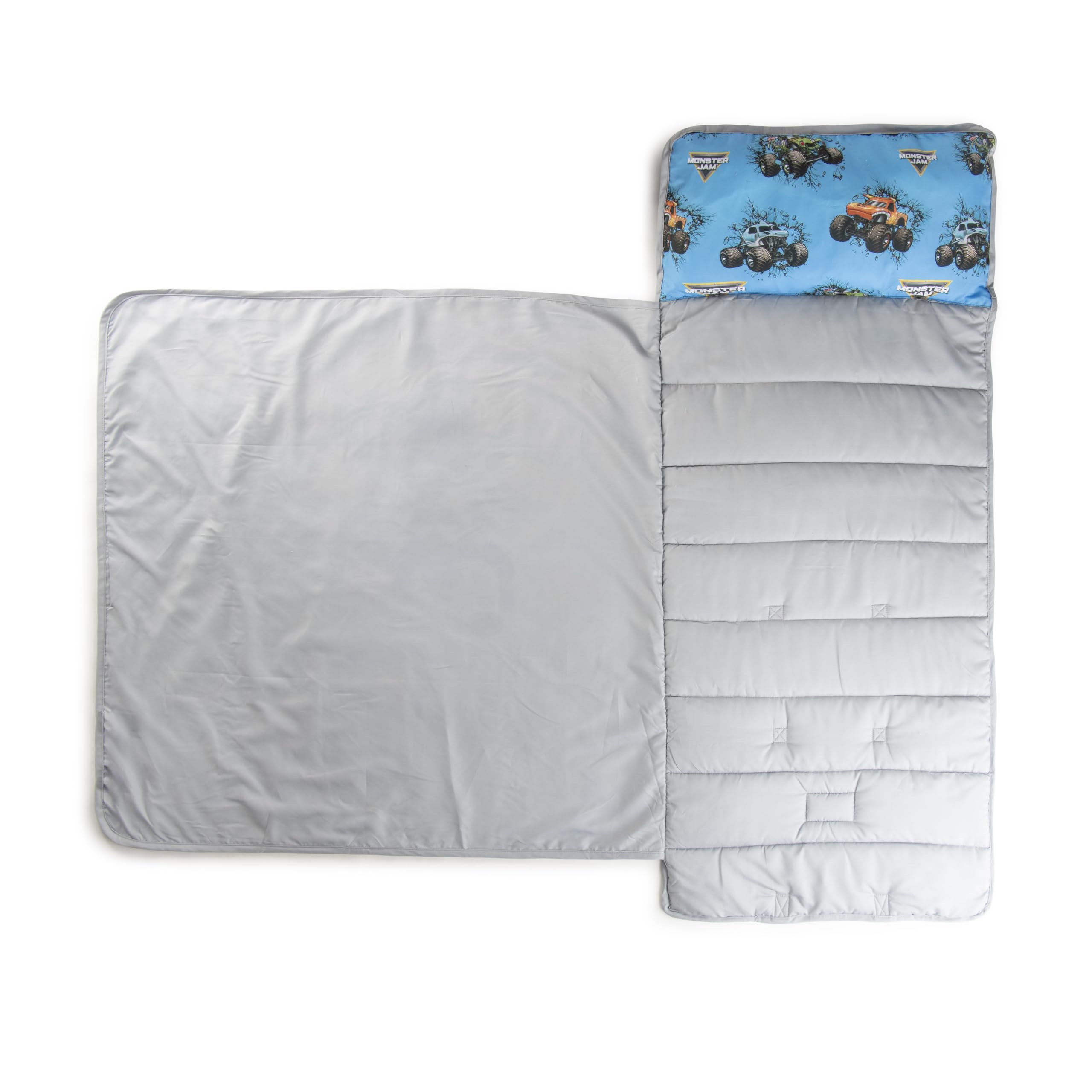 Kinder-Schlafmatte mit integriertem Kissen und Decke – weicher Mikrofaser-Schlafsack für Übernachtungen 51 x 117 cm