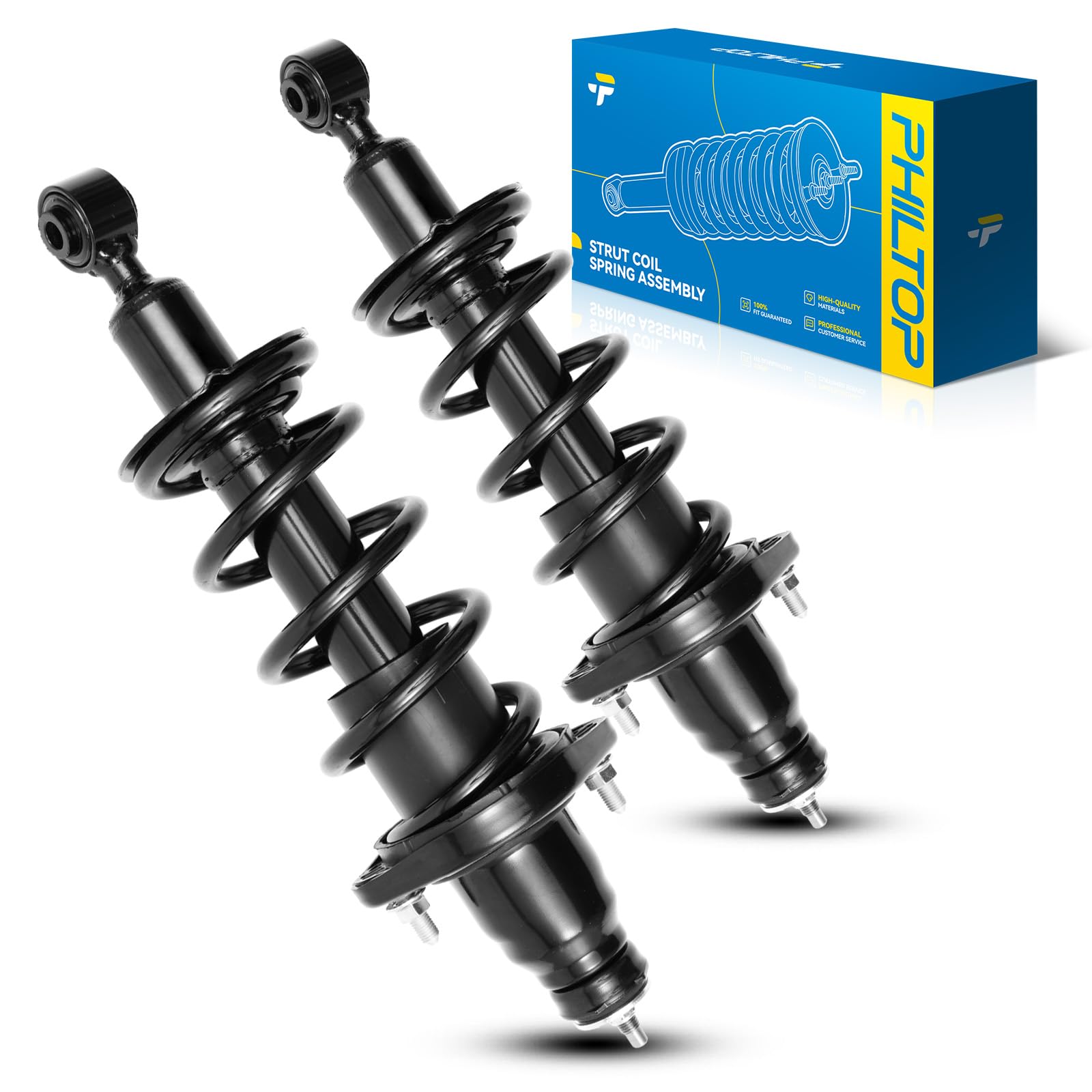 PHILTOP Rear Struts Shock Absorber Fit For Civic 2001-2005, Complete Struts with Coil Spring Assembly, Quick Suspension Loaded Struts 171340L/171340R 2 PCS