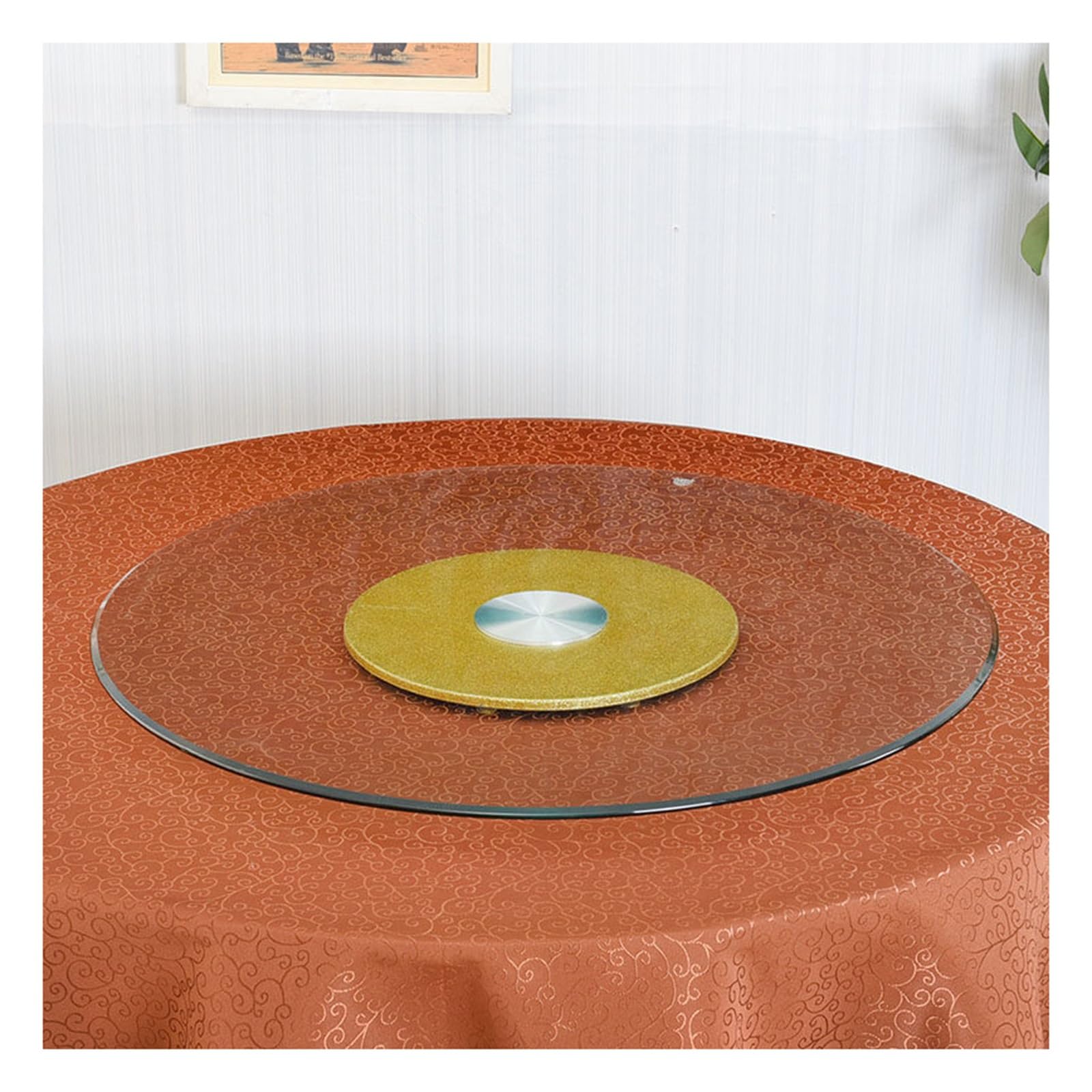 Lazy Susan en verre plateau tournant rotatif table à manger service 75cm