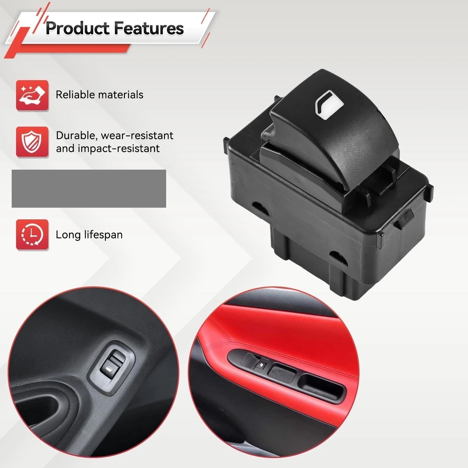 Interruttore Alzacristalli Per Citroen Per C3 Per Picasso 6554.QK 6554QK 6490.E2 6490E2 Pulsante Interruttore Regolatore Alzacristallo Elettrico Anteriore Pulsante Alzacristalli