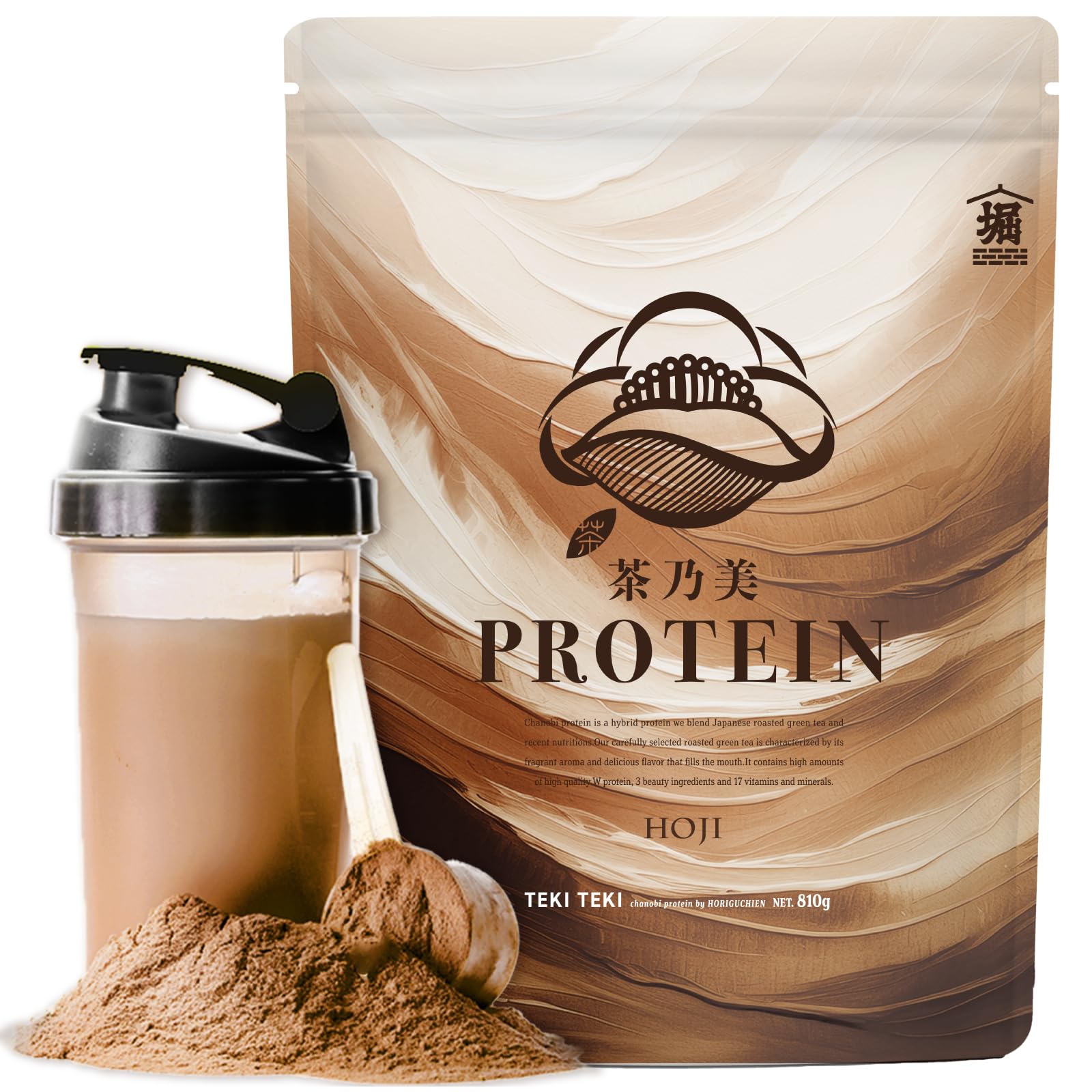 【お茶屋が開発】茶乃美 プロテイン 810g 一番茶 ほうじ茶 ホエイ ソイ 人…