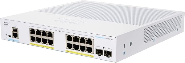 Cisco Business CBS250-16P-2G Smart Switch | 16 puertos GE | PoE | 2x1G SFP | Protección limitada de por vida (CBS250-16P-2G-NA) 🥇✔️ ® A Pedido 🏆™