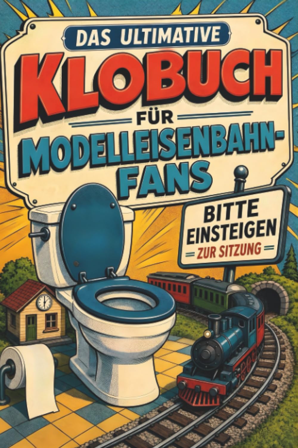 Das ultimative Klobuch für Modelleisenbahn-Fans: Bitte einsteigen zur Sitzung. Lustiges Geschenk für Fans von Modelleisenbahn, Märklin und Miniaturwelten