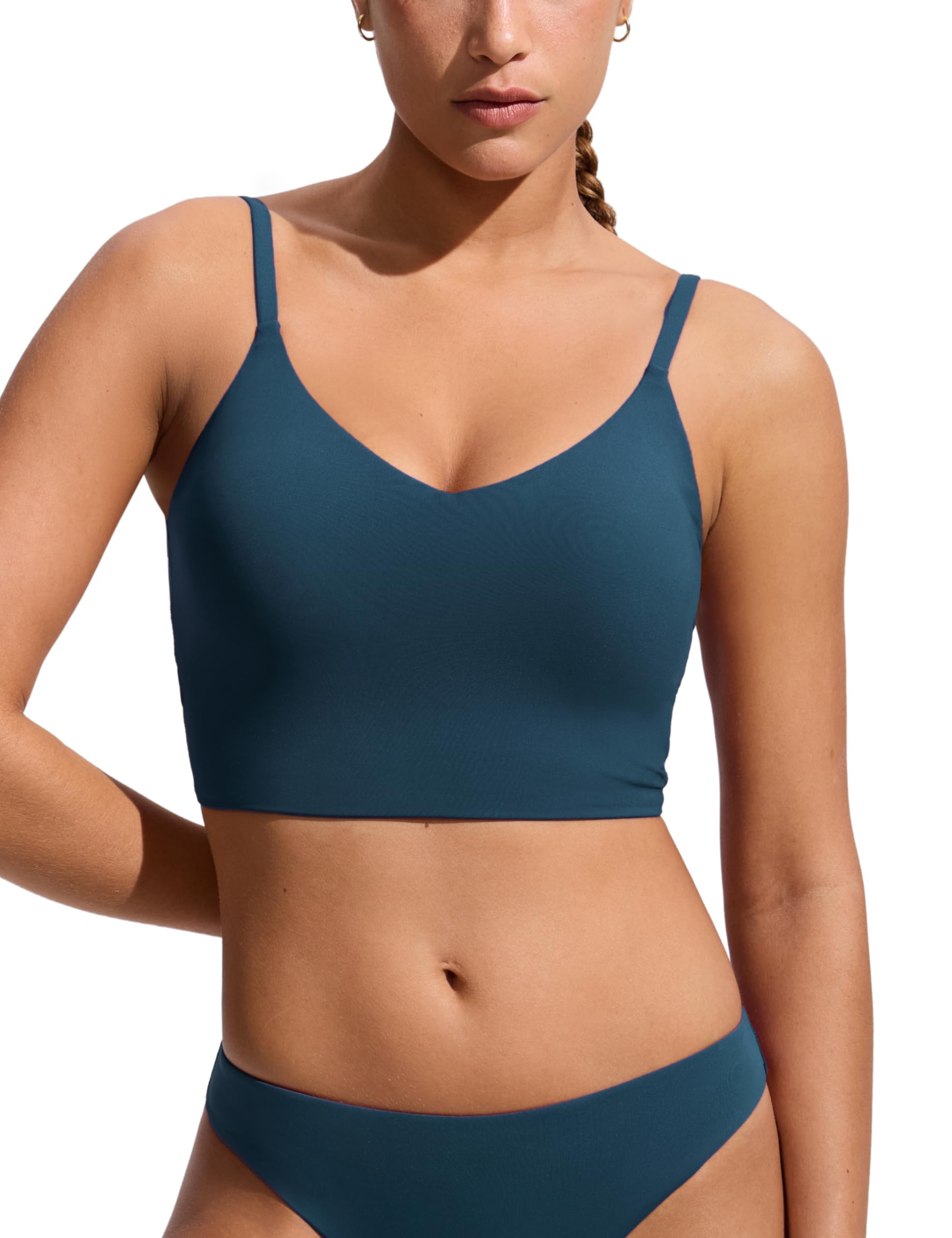 CRZ YOGA Top Bikini da Donna Costume da Bagno Atletico con Cinturino Sottile Regolabile