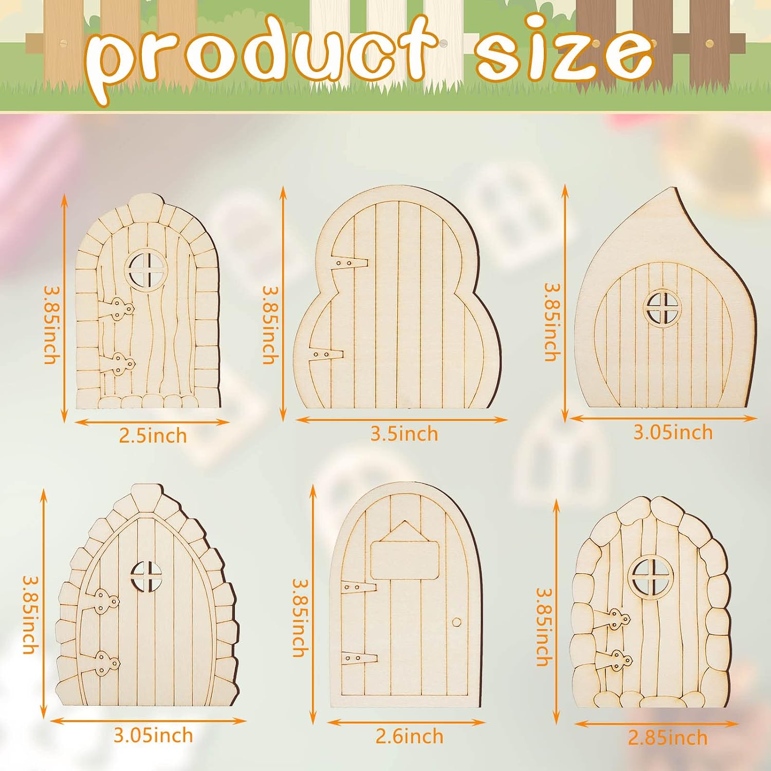 Yulejo 48 Pcs Fairy House Kit, DIY Crafts Mini Wooden Door and Windows