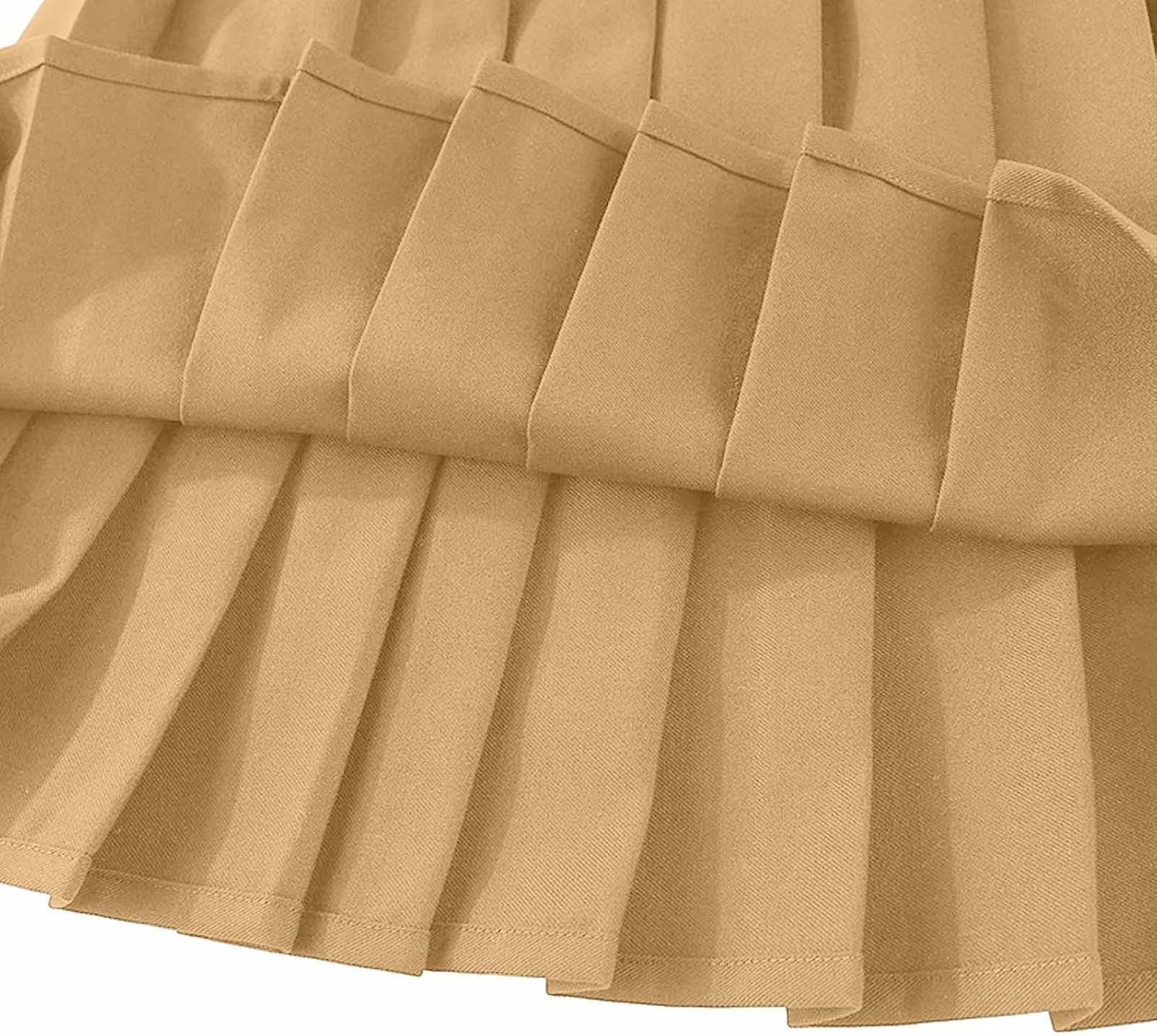 Uniform Skirts for Girls High Waisted Pleated Knee-Length Midi Skort