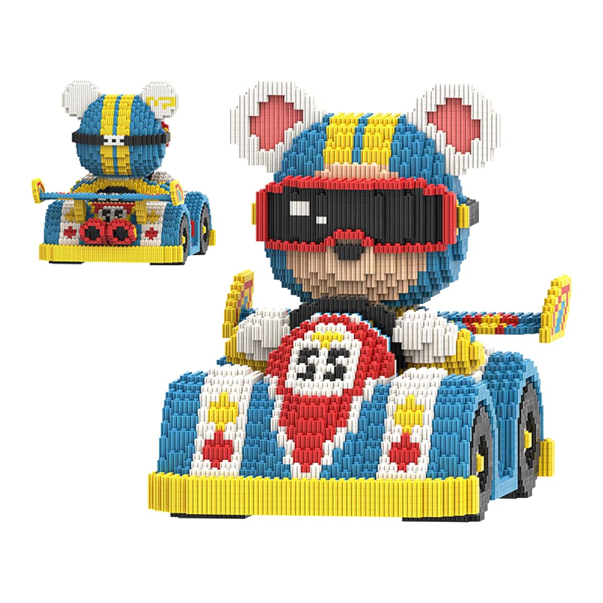 DAHONPA Karting Bear Micro Building Blocks Set (6850 Pieces) Gift for Adults and Kids