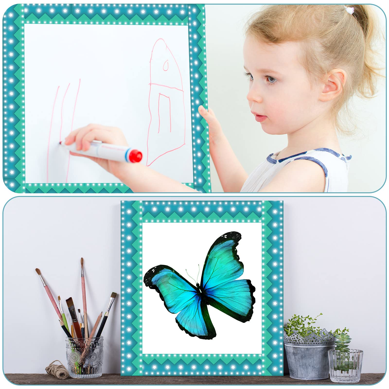 12x Magnetische Bordüren Für Whiteboards – Bunte Retro-Deko Für Klassenzimmer & Büro