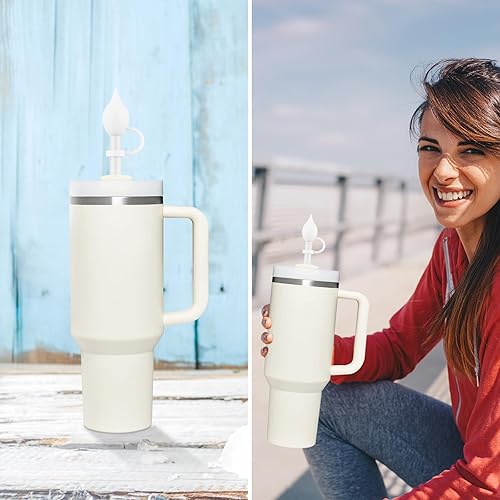 Miniatura 6 de 4 fundas de popote para Stanley Cup de 40 a 20 onzas, tapas de silicona de 0.4 pulgadas, accesorios de copas Stanley, a prueba de polvo y fugas (4