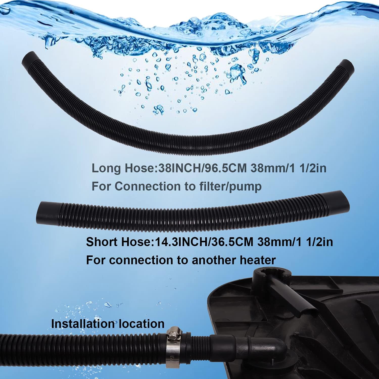 Pool Solar Water Heater for Above-Ground Inground Swimming Pools Single Unit Solar with 2 Sections of Hose and Stainless Steel Hose Clamps Sunheater Solar Pool Heater : Patio, Lawn & Garden