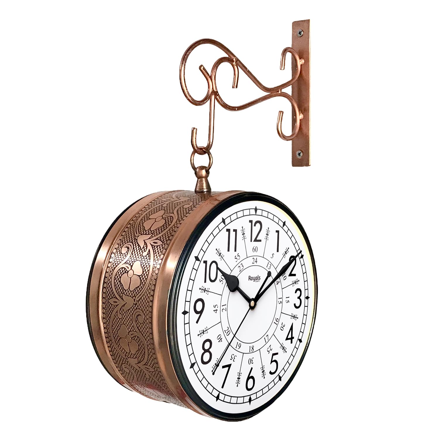RoyalsCart Double Sided Vintage Station Wall Clock for Home, Living Room and Elegant Home Decor with Hanging Wall Clock || 24 Hours Dials on Both Sides [KTWCCN6] (B0D54QGK14) Amazon Price History, Amazon Price Tracker