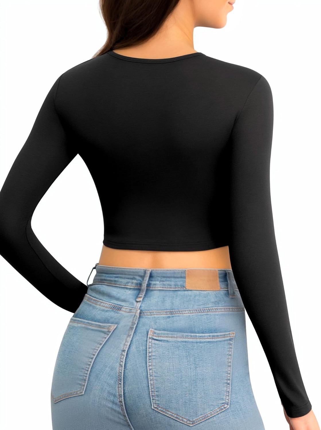 CLOZOZ Cut Out Tops for Women Sexy Crewneck Crop Top Slim Fitted T-Shirts Going Out Tops - Image 3