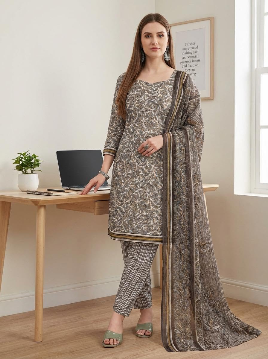 anand sarees ANAND Women's Unstitched Crepe Printed Dress Material-picture-21