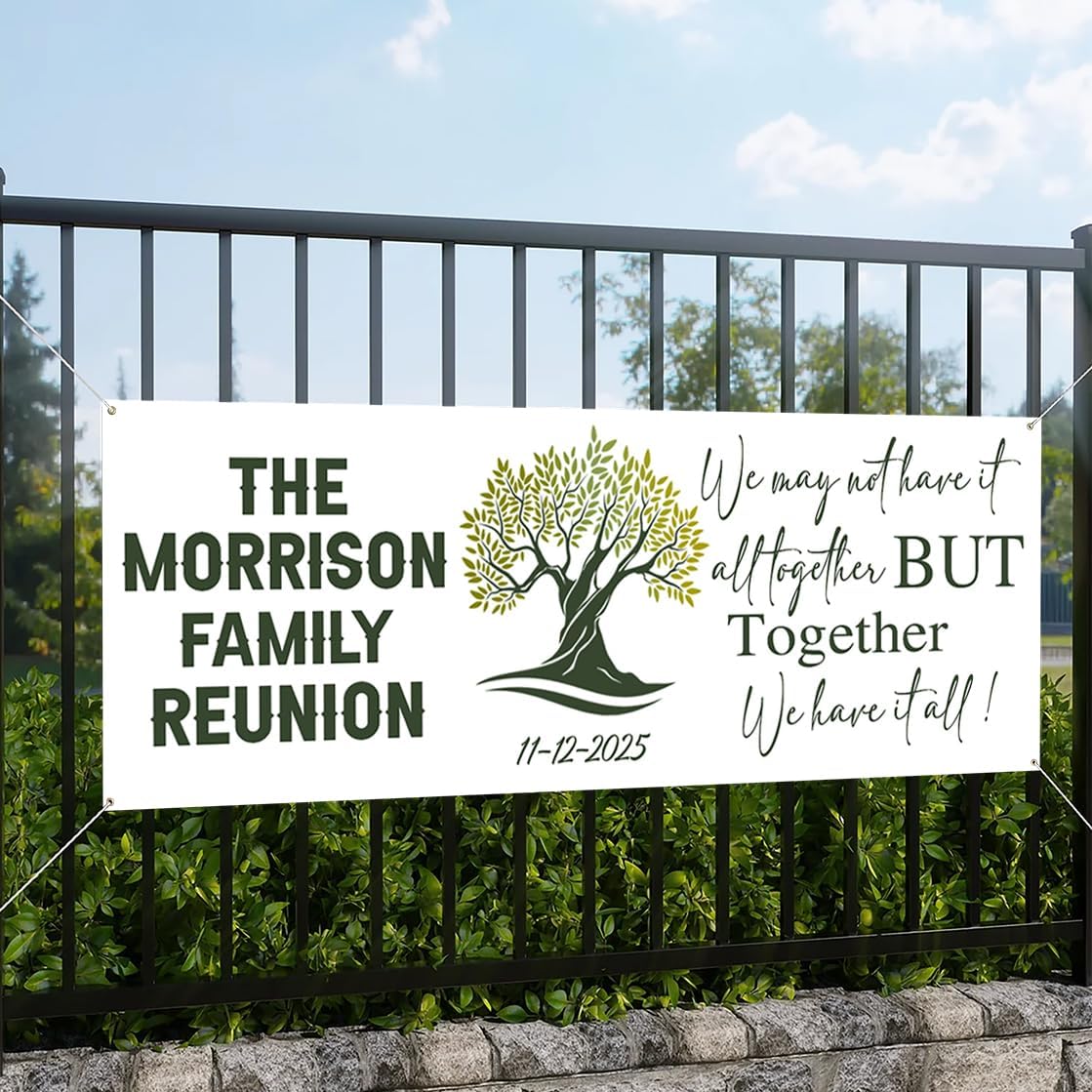 Personalized Family Reunion Banner – Custom Banner for Outdoor 2025 Reunion Decorations, Family Tree Backdrop for Picnic, Gathering, or Welcome Table Display