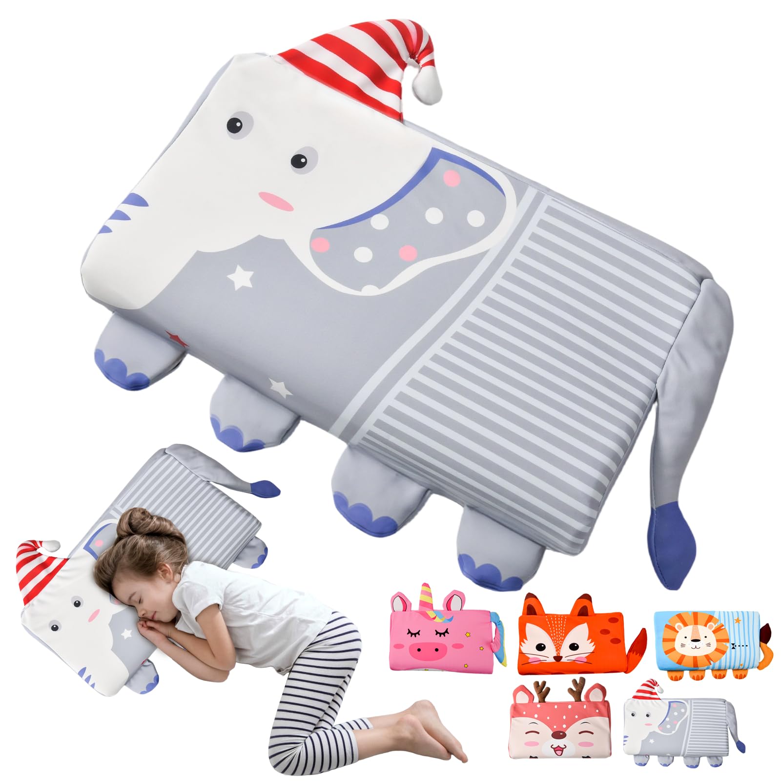 YAOZUP Cuscino Memory Foam Bambini,Cuscino Culla,Cuscino per Bambini con Federa,Ipoallergenico,Anti Acari,Cuscino per Bambini per Sonnellini per Ragazzi e Ragazze (3-10 Anni) (A Elefante)