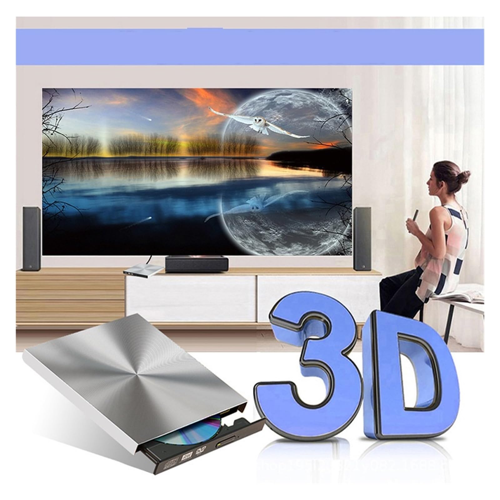 CD Ripple USB Zewnętrzny Napęd Blu-ray DVD Nagrywanie Dysków Optycznych Obsługa 2.03.0 Odczyt/zapis Optyczny Kompaktowy MałY