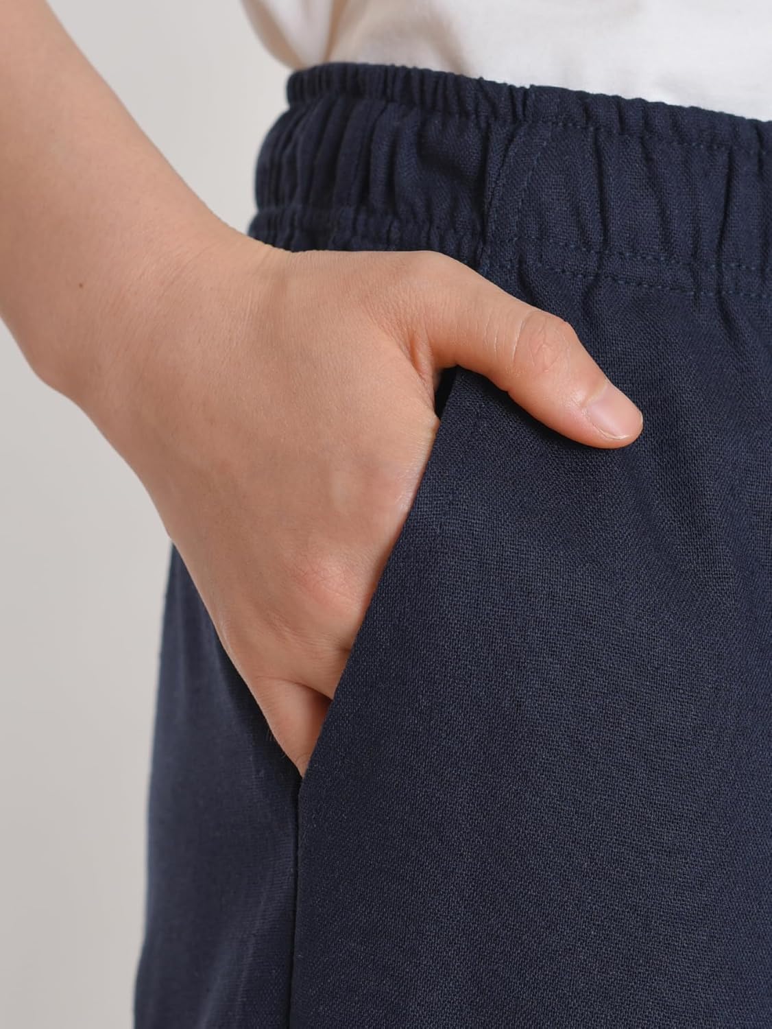 Weintee Women's Petite Linen Pants Barrel Leg - Image 4