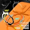 Funda para Honor 600 Lite con cámara deslizante. Naranja deslizante | Protección de grado militar, resistente a golpes con soporte giratorio de 360° para Honor 600 Lite 5