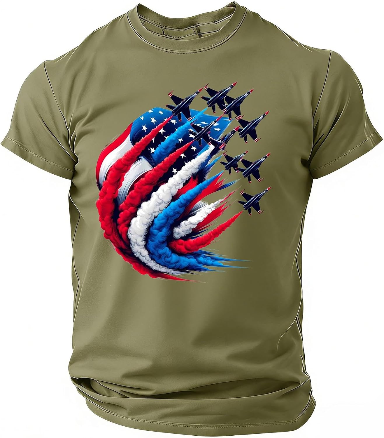 RTRDE Men's American T Shirts Short Sleeve Patriotic USA Flag Print Summer Casual T-Shirts, S-4XL