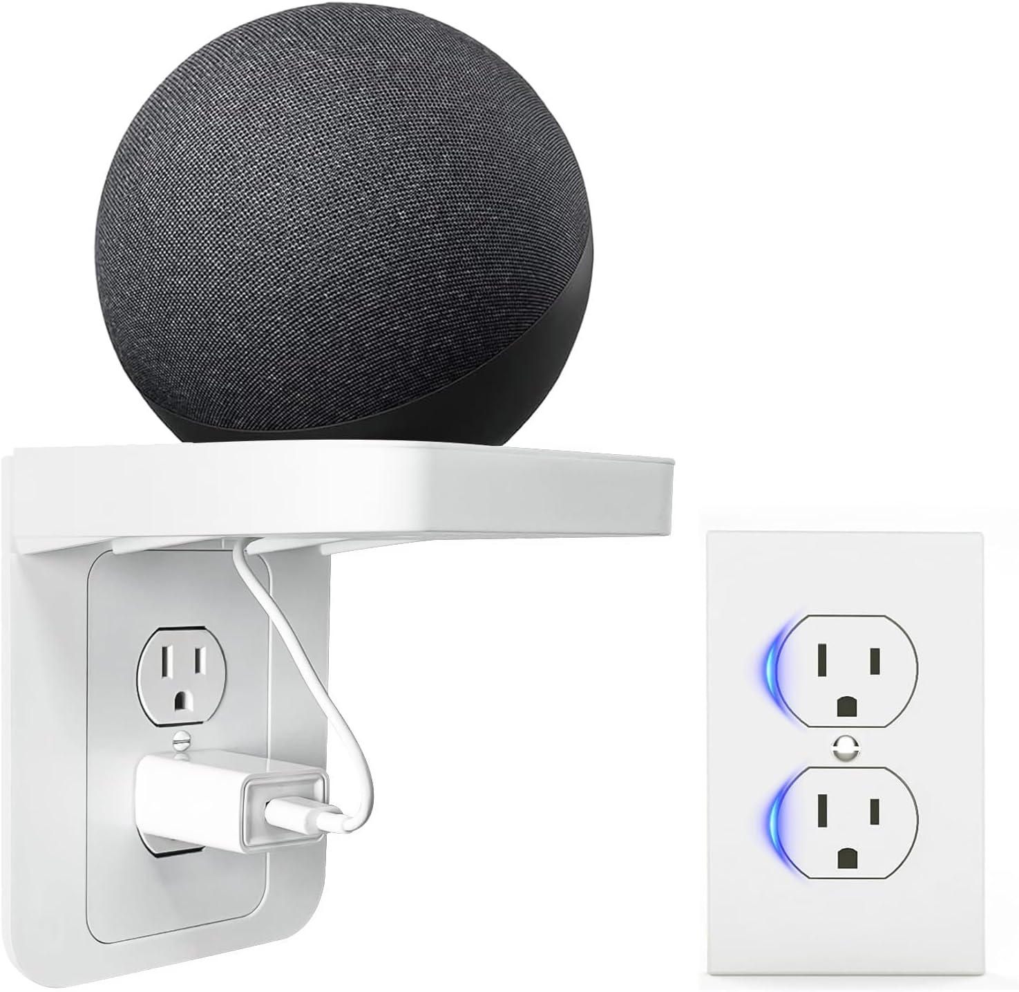 Outlet Shelf, Standard Vertical Duplex Only, Wall Outlet Shelf, 1 pack | Not for Decora, Wall Shelf Organizer for Bathroom Smart Home Space Saving Tools, Electric Toothbrush & Small Accessories