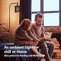 Vista 7 de Lámparas de pie industriales para sala de estar, lámparas de pie modernas para dormitorio con bombilla LED de 6 W, interruptor de pie, lámpara