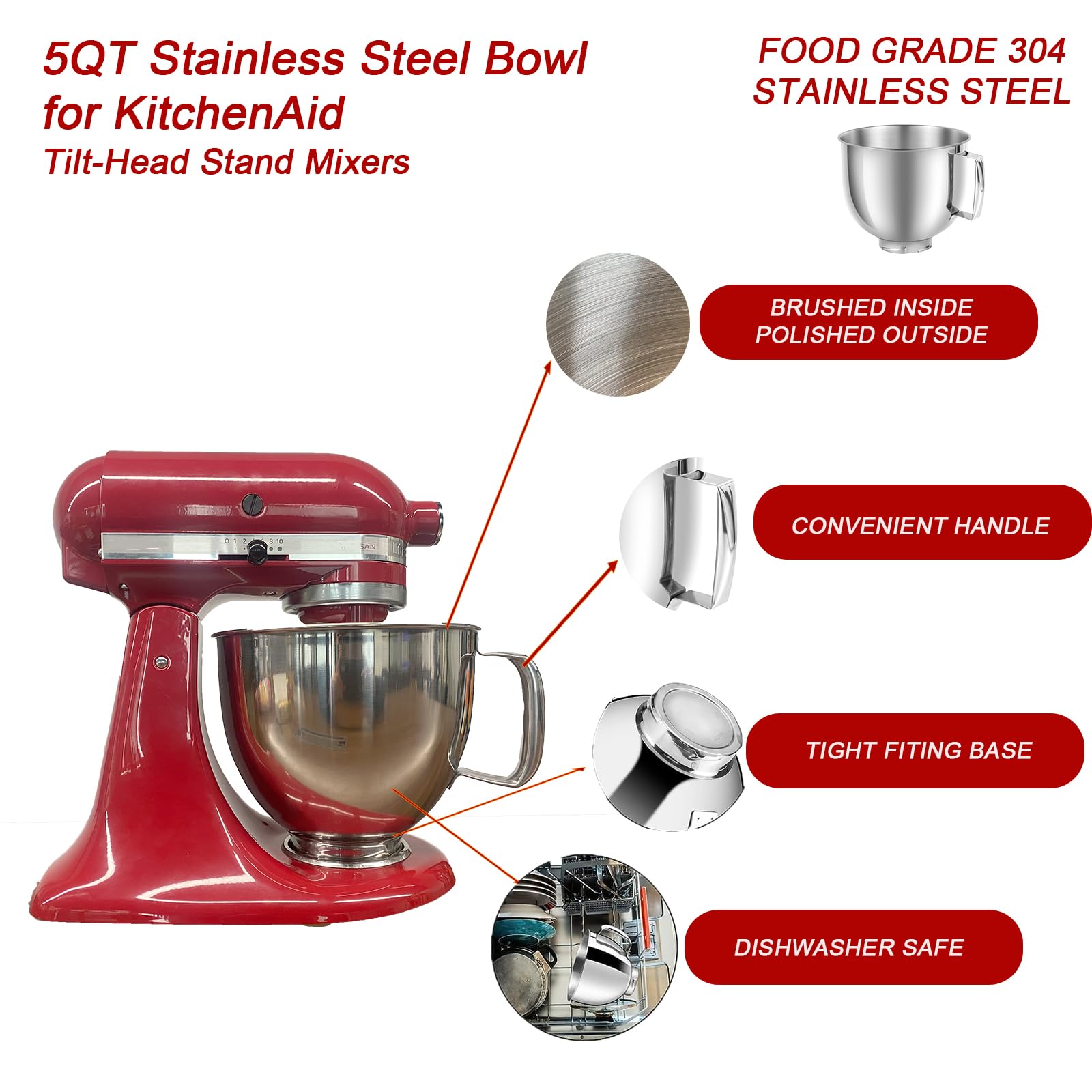 KitchenAid K45 ミキサー ステンレスボウル付き KitchenAid K45 ミキサー ステンレスボウル付き KitchenAid K45 Stand