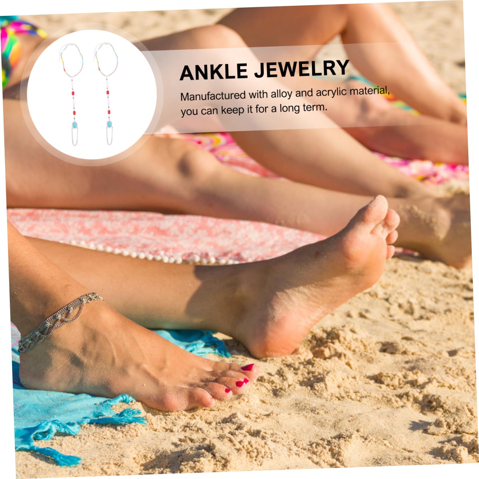BESPORTBLE Tobilleras De Cadena Para Mujer Tobilleras Con Cuentas Tobilleras De Verano Tobilleras Playeras Tobilleras De Verano Tobilleras De Aleación
