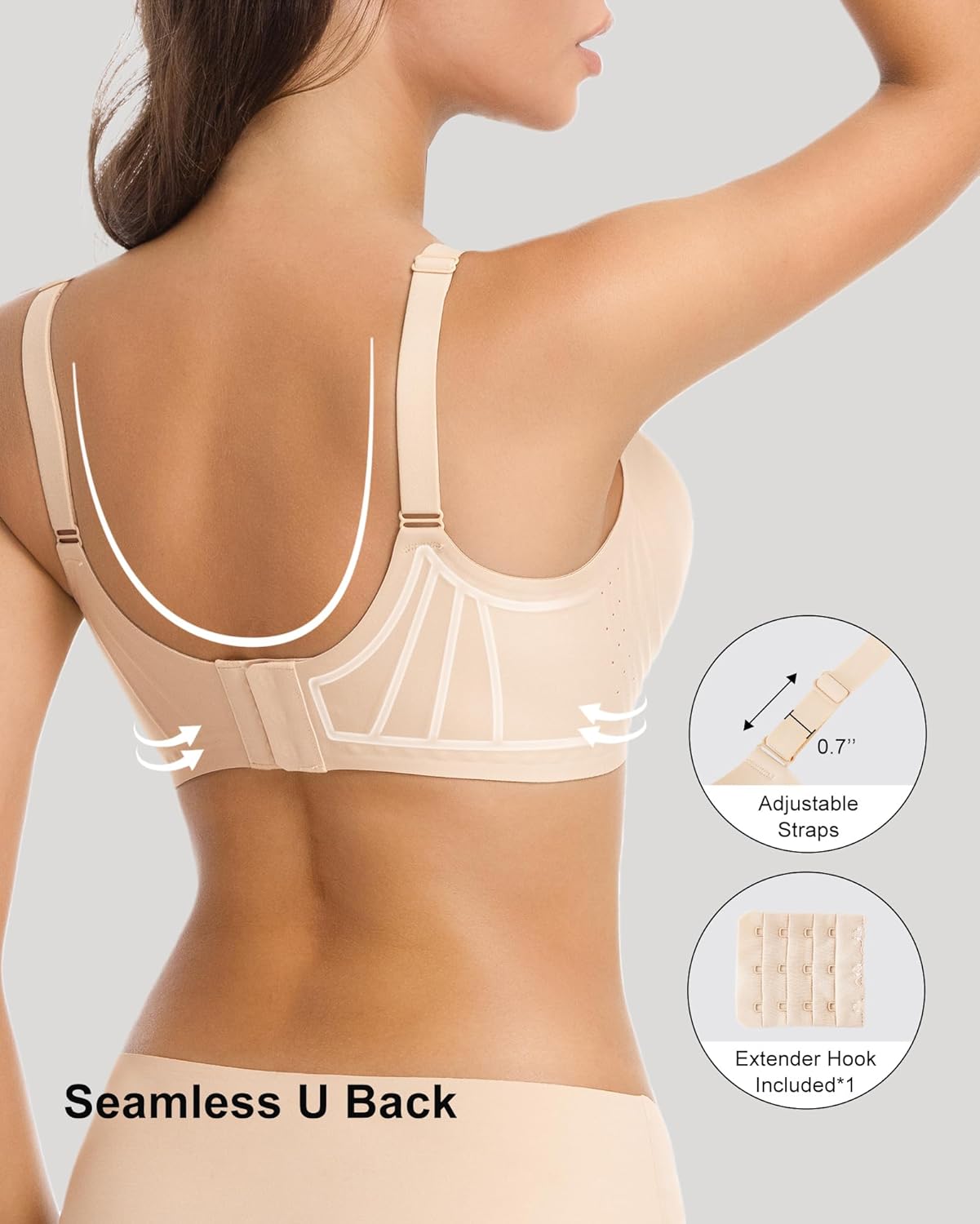 Jelly Wireless Push Up Bra 53 Vents Breathable Seamless Support for Women All Day Comfort Skin-Friendly Fabric - Image 4