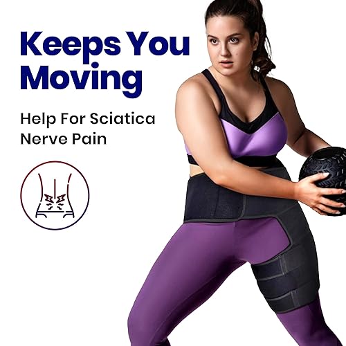 Miniatura 6 de Manga de compresión de muslo de talla grande  Dispositivo de alivio del dolor de ciática de cadera  Manga de compresión de isquiotibiales e ingles