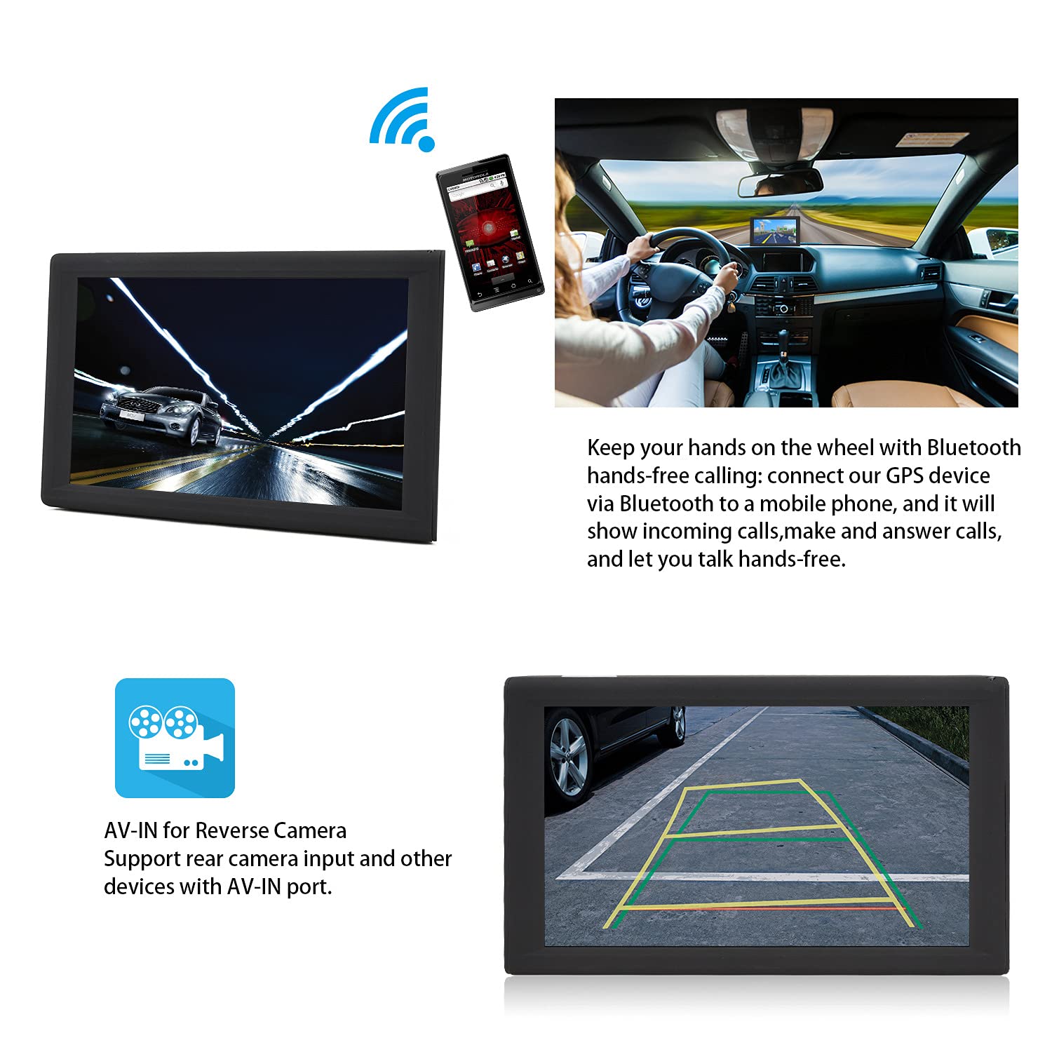 Riloer 9" SAT NAV 8GB Auto Truck HGV GPS SAT Navigazione Bluetooth