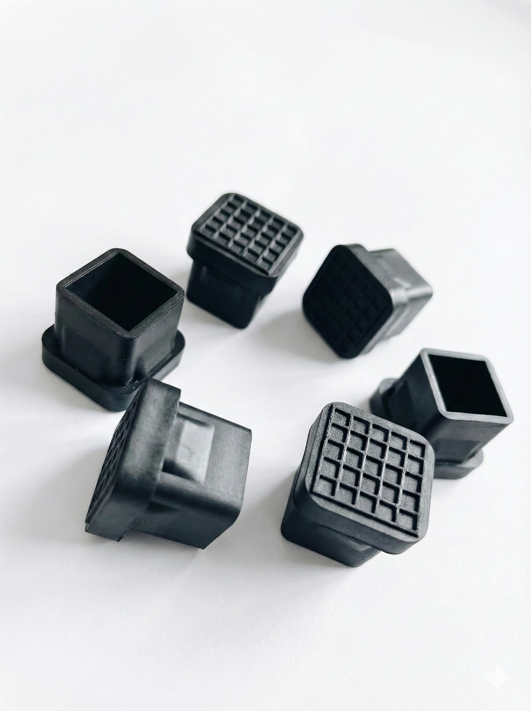 Rich Plastic Furniture feet Leg Black Inner Bush for Chair, Table, Nursary uses etc. Floor Protector Bush Size (20x20) 10 Piece (Pack of 1)